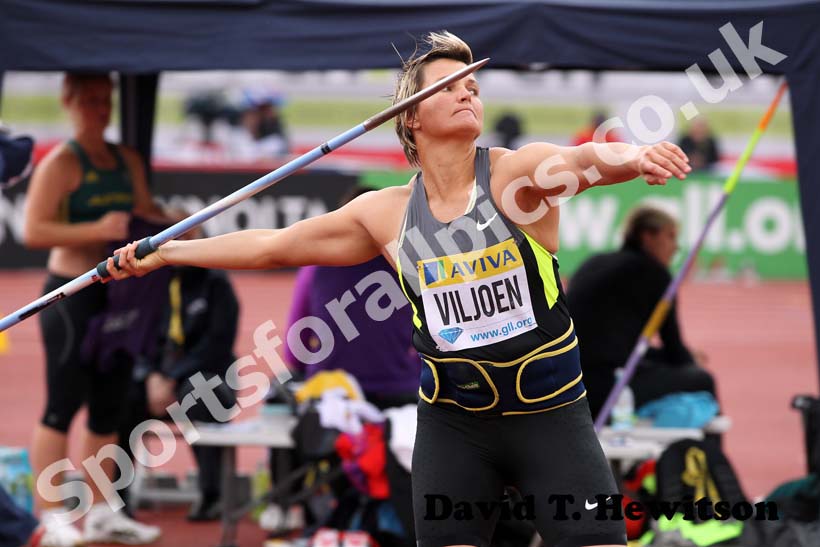 Sunette Viljoen in the javelin, 2012 Samsung Diamond League, Crystal Palace, London.